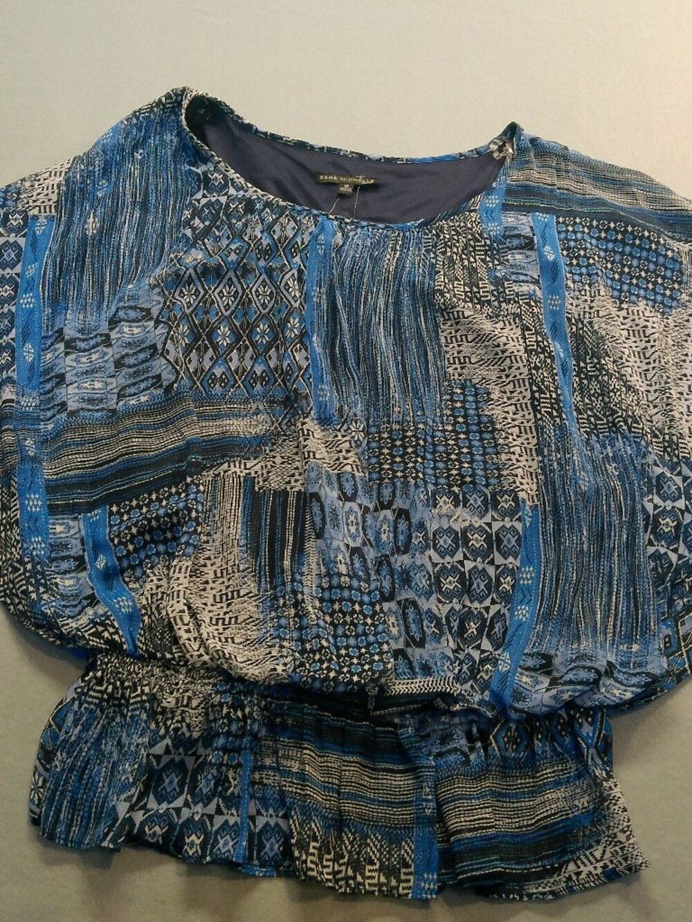 Multicolored Short Sleeved Blouse Sara Michael Size 1X